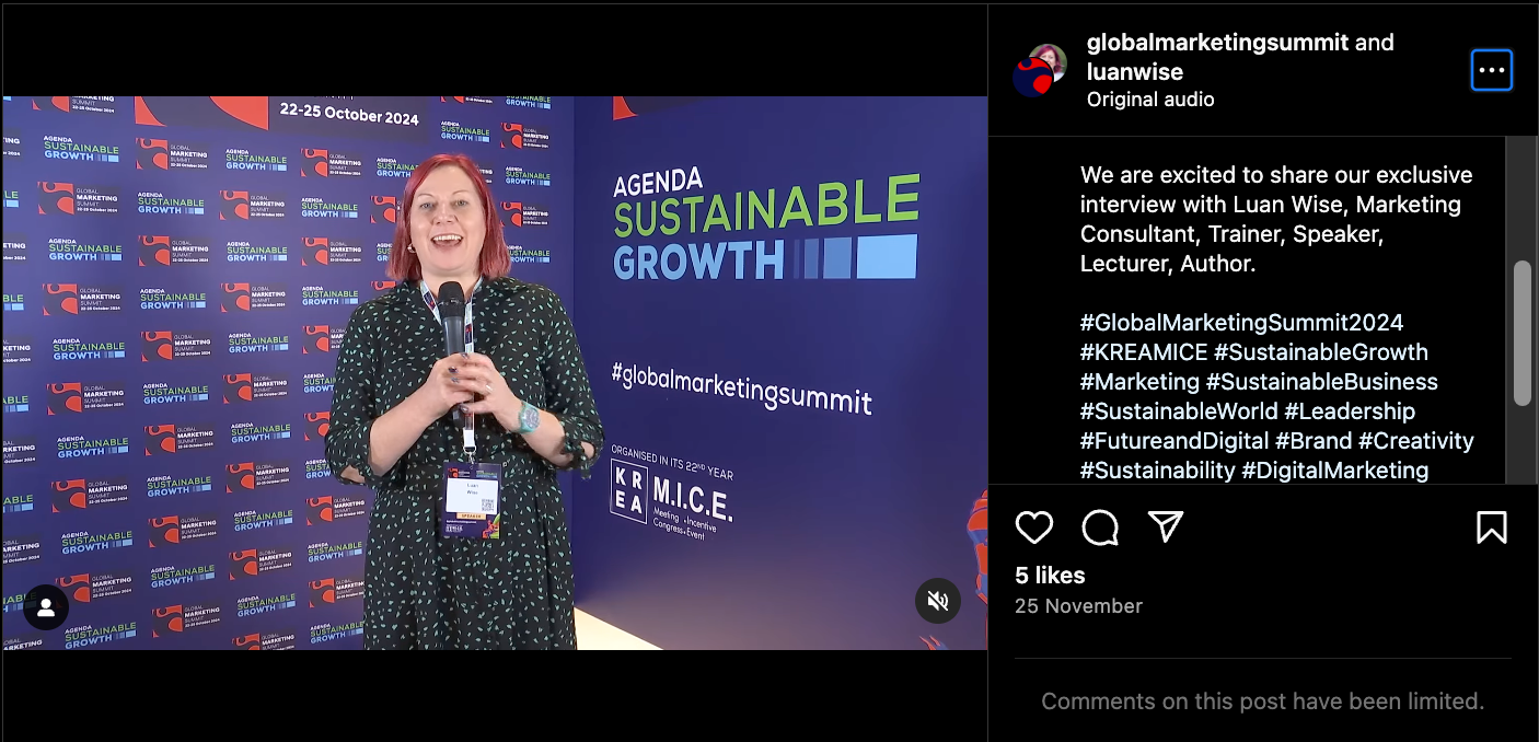 Luan Wise at the Global Marketing Summit